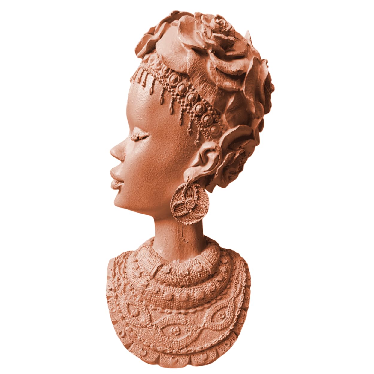 African Woman Bust Statue, Elegant African Lady Sculpture, Ethnic Art Home Decor, African Woman Statue, Tribal Lady Decor, African Art Decor