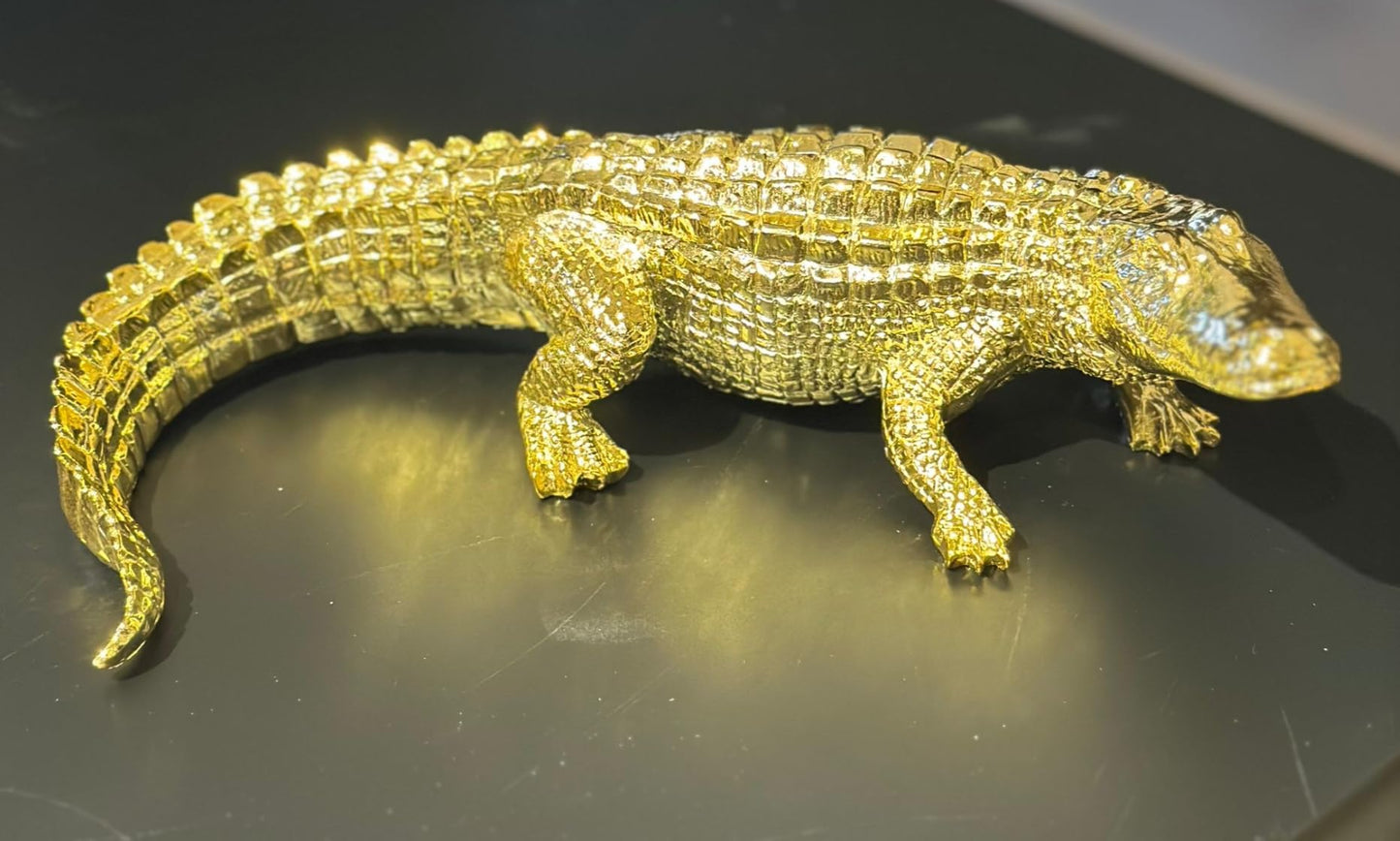 Crocodile Sculpture, Handcrafted Polyester Crocodile Decor, Polyester Crocodile Decor, Alligator Statue, Crocodile Statue for Modern Decor