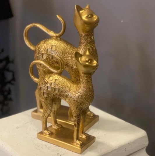 Egyptian Style Cat Figurine Set, Ancient Egyptian Statue, Cat Lovers Gift, Ancient Cat Statue, Egyptian Home Decor, Cat Sculpture, Cat Decor, Cat Sculpture, Cat Statue