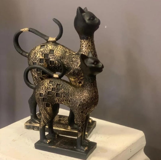 Egyptian Style Cat Figurine Set, Ancient Egyptian Statue, Cat Lovers Gift, Ancient Cat Statue, Egyptian Home Decor, Cat Sculpture, Cat Decor, Cat Sculpture, Cat Statue