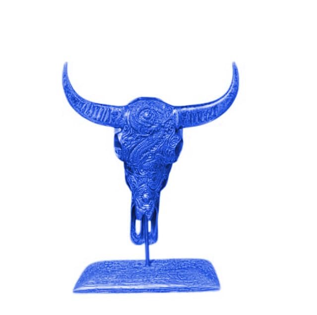 Bull Skull Decor, Western Bull Head Decor, Western Style Horned Bull Head Decor, Bull Skull Statue, Bull Skull Tabletop Decoration