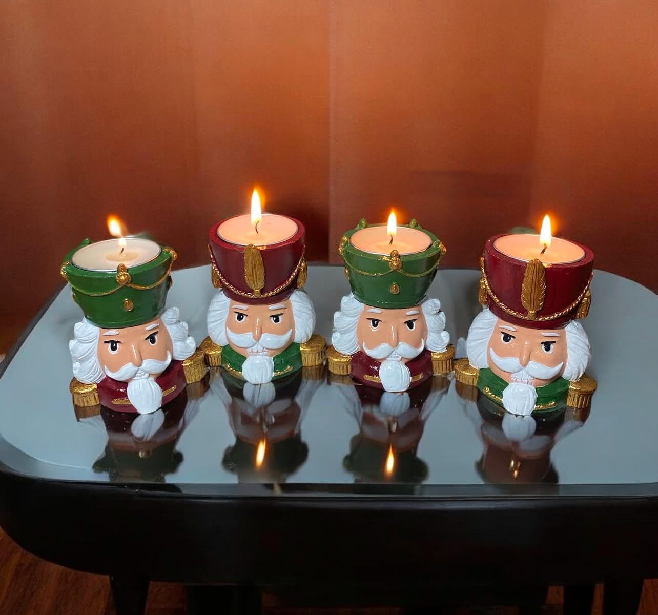 Nutcracker Candle Holders Set of 2, Nutcracker Candle Holders, Festive Nutcracker Decor, Small Holiday Candle Holders, Nutcracker Candle Set, Handmade Candlestick