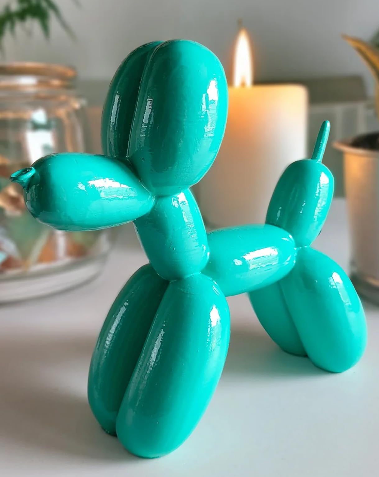 Balloon Dog Statue, Polyester Balloon Dog Figurine, Balloon Puppy Shelf Table Decor, Balloon Puppy Figurine, Balloon Animal Decor