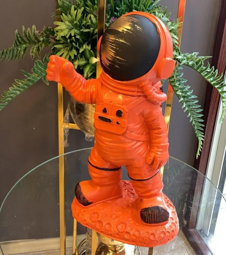 Astronaut On Moon Base, Astronaut Figurine, Space Decor Statue, Space Explorer Ornament, Moon Landing Figurine, Modern Astronaut Sculpture, Astronaut Statue