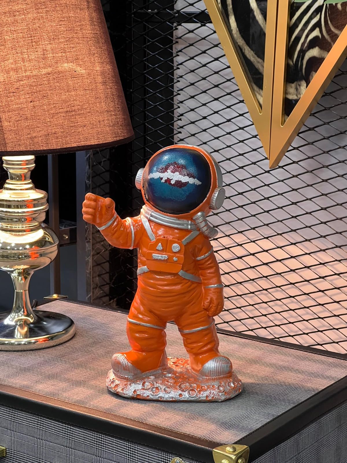 Astronaut On Moon Base, Astronaut Figurine, Space Decor Statue, Space Explorer Ornament, Moon Landing Figurine, Modern Astronaut Sculpture, Astronaut Statue