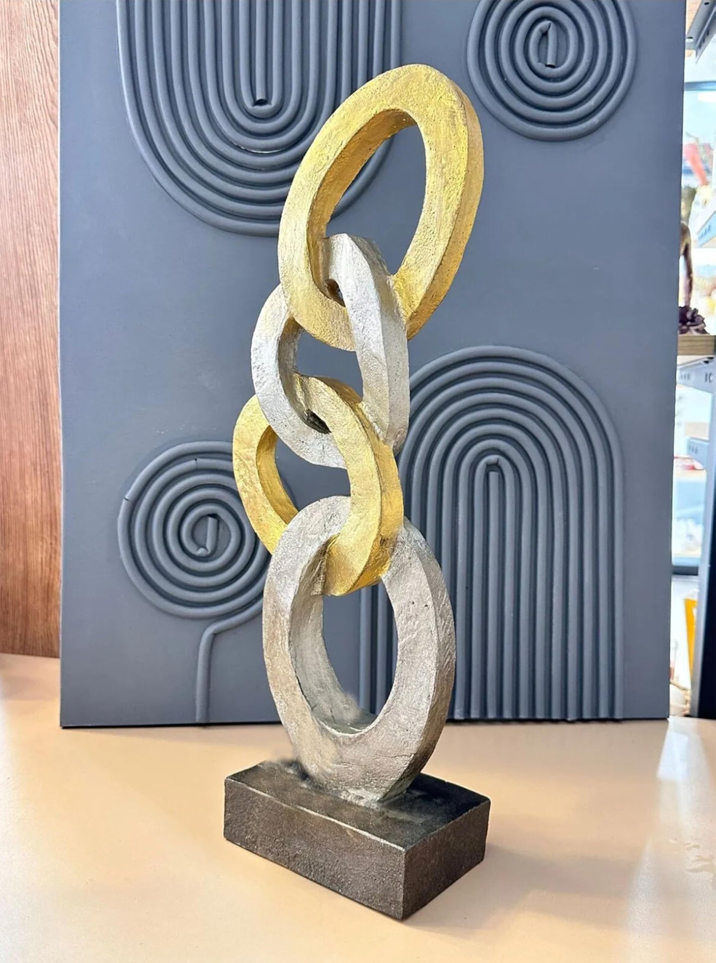 Chain Decor, Abstract Chain Sculpture, Unique Home Decor Gift, Modern Chain Decor, Desk Chain Decor, Geometric Chain Decor, Chain Statue, Modern Chain Sculpture, Modern Chain Statue