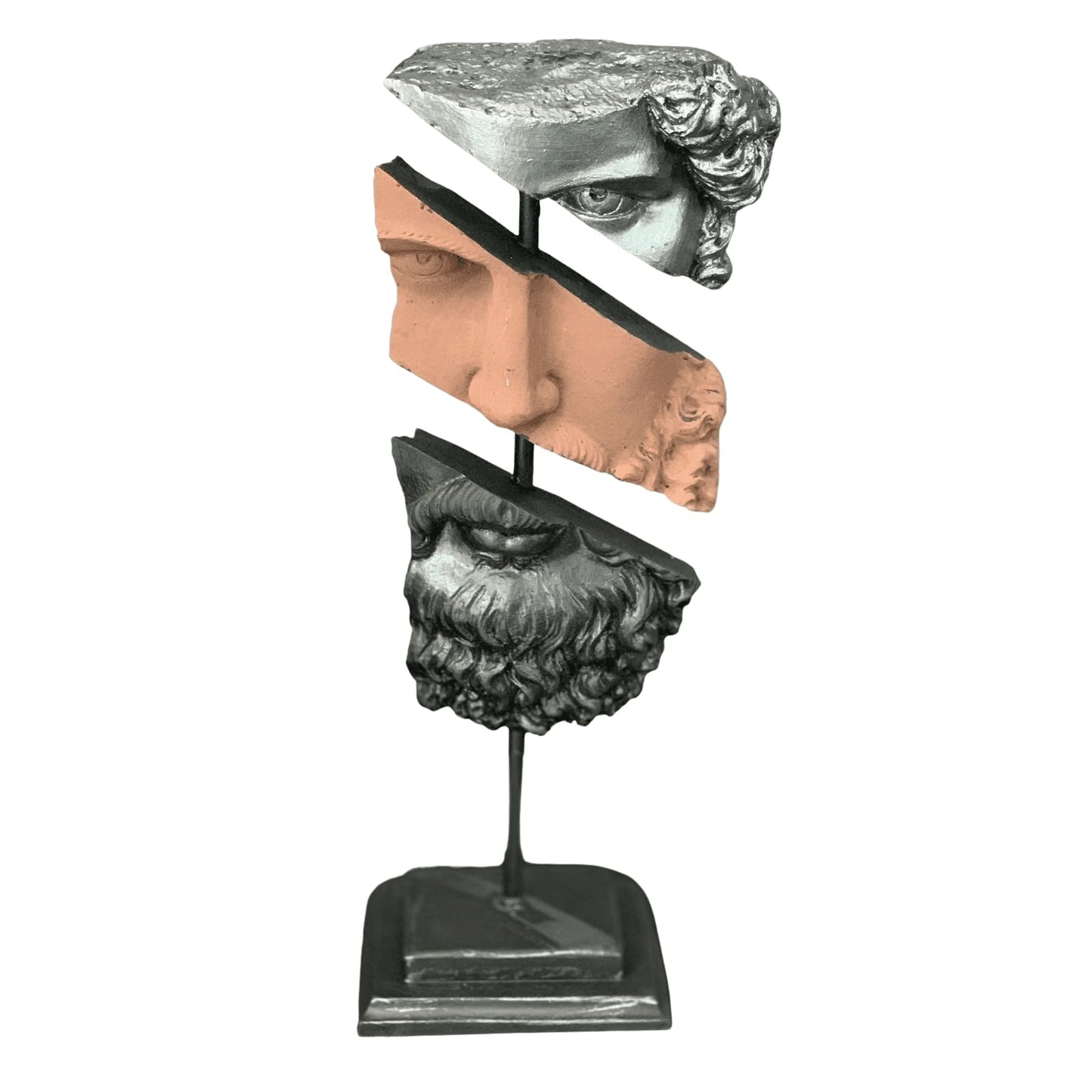 Modern Poseidon Sculpture on Pedestal, Contemporary Poseidon Bust Statue, Polyester Poseidon Head Statue with Stand, Poseidon Face Statue