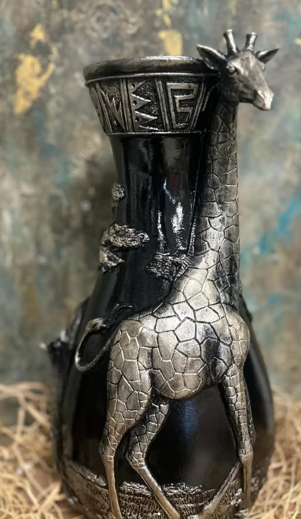 African Giraffe Vase, Handcrafted Animal Vase, Wildlife Decor, Giraffe Lover Gift, Giraffe Vase Decor, Safari Theme Vase, Giraffe Vase, African Giraffe Decor, Giraffe Decor