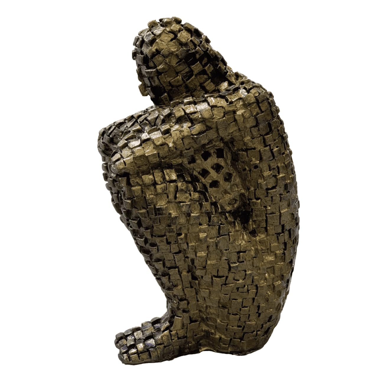 Abstrakte denkende menschliche Figur Skulptur, nordische abstrakte Denkerstatue, gewebte Musterkunststatue, abstrakte menschliche Skulptur, moderne menschliche Figur, menschliches Dekor