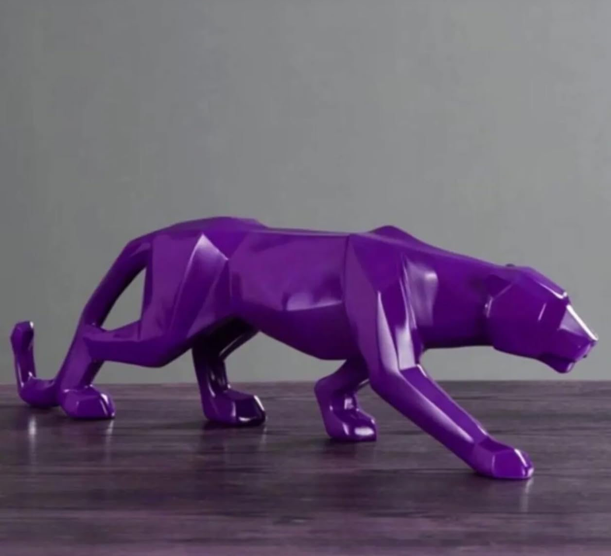 Large Panther Statue, Geometric Animal Figurine, Abstract Panther Sculpture, Panther Decorative Showpiece, Decorative Tabletop Statue