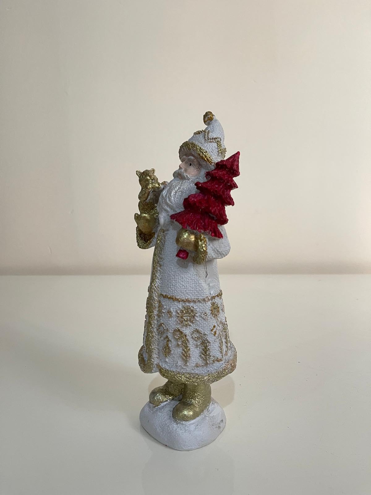 Santa Claus Figurine, Hand-Painted Christmas Decoration, Christmas Holiday Decor, Christmas Santa Statue, Christmas Santa Sculpture, Santa Statue, Santa Decor