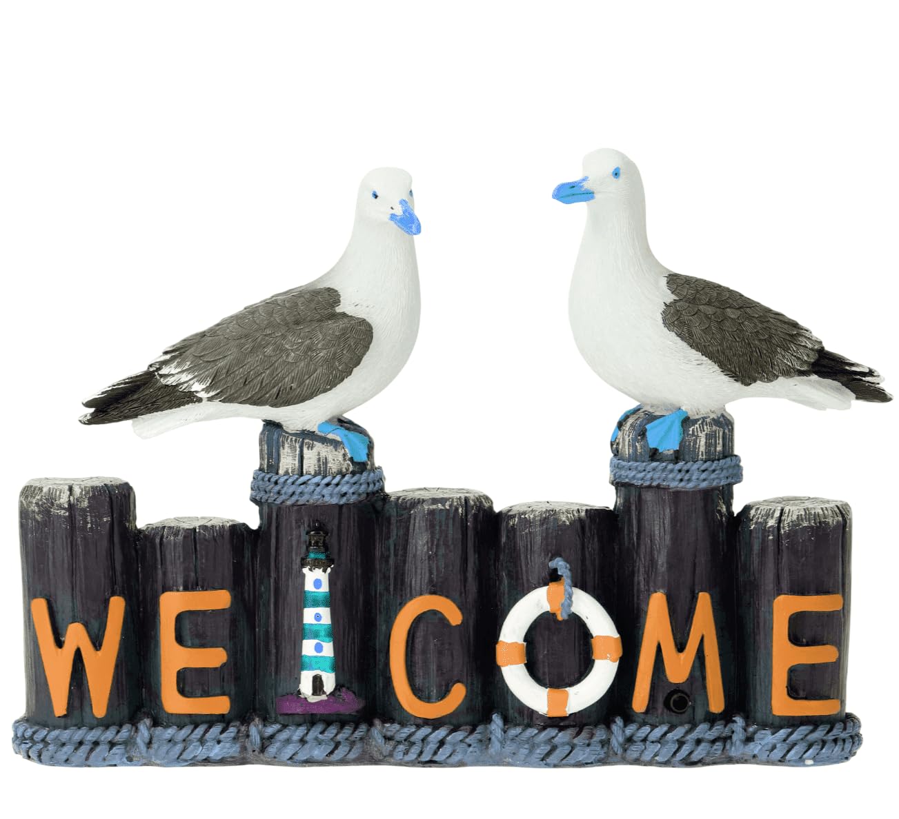 Nautical Seagull Welcome Sign Sculpture, Seagull Welcome Sign, Coastal Home Decor, Nautical Beach Decor, Welcome Sign Gift, Seagull Statue