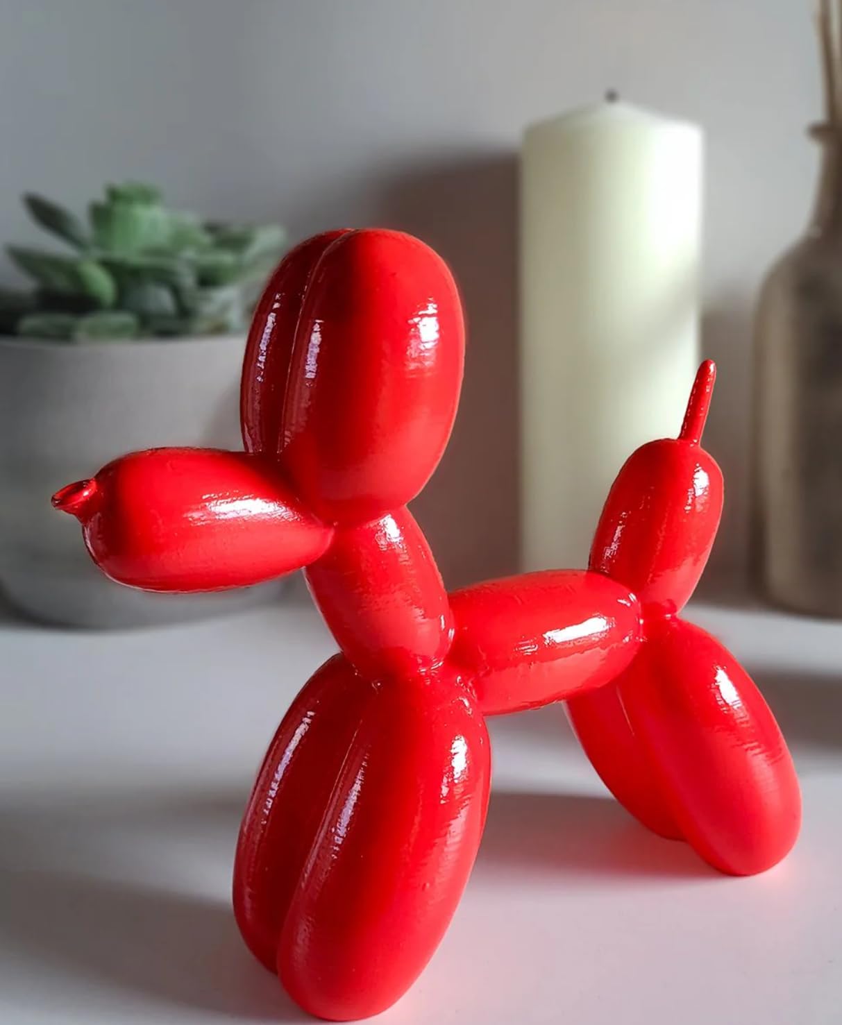 Balloon Dog Statue, Polyester Balloon Dog Figurine, Balloon Puppy Shelf Table Decor, Balloon Puppy Figurine, Balloon Animal Decor