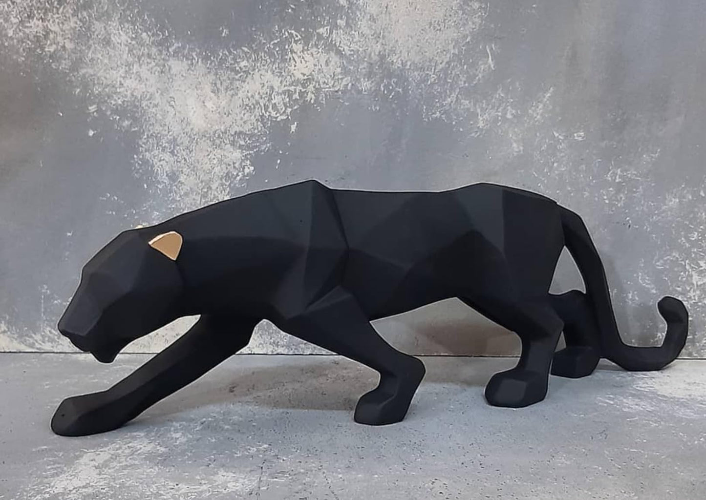 Large Panther Statue, Geometric Animal Figurine, Abstract Panther Sculpture, Panther Decorative Showpiece, Decorative Tabletop Statue