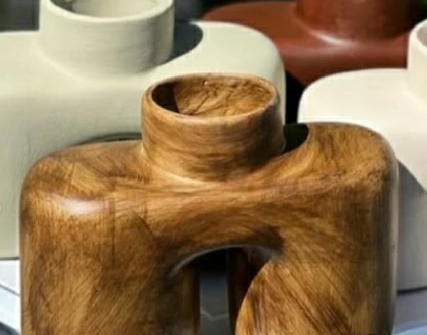 Modern Abstract Ceramic Vase, Unique Sculptural Art Vase, Contemporary Minimalist Flower Holder, Ceramic Art Vase, Geometric Flower Vase