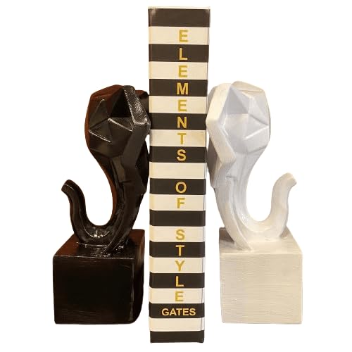 Elephant Bookends Set, Unique Geometric Bookends, Cubic Bookends, Elephant Bookends, Polyester Bookends, Modern Elephant Bookends