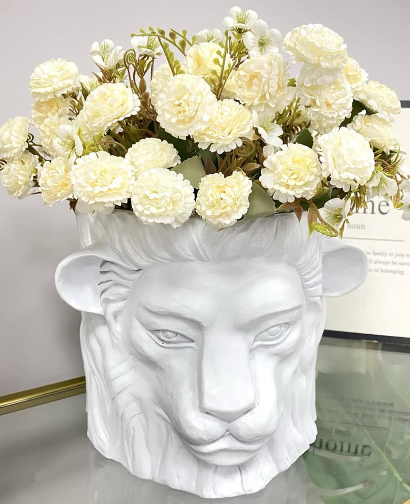 Lion Head Planter, Decorative Animal Pot, Modern Jungle Theme Vase, Unique Home Decor, Gift for Plant Lovers, Lion Head Pot, Lion Planter, Modern Lion Planter, Lion Head Flower Pot