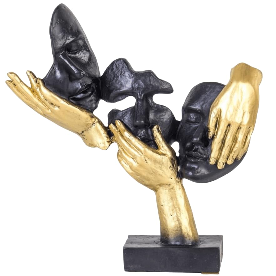 Abstract Three Face On Hand Statue, Tabletop Art Decor, Modern Face Sculpture, Abstract Design Decor, Face Sculpture, Face Statue, Face Decor, Face Objects, Face Figurine