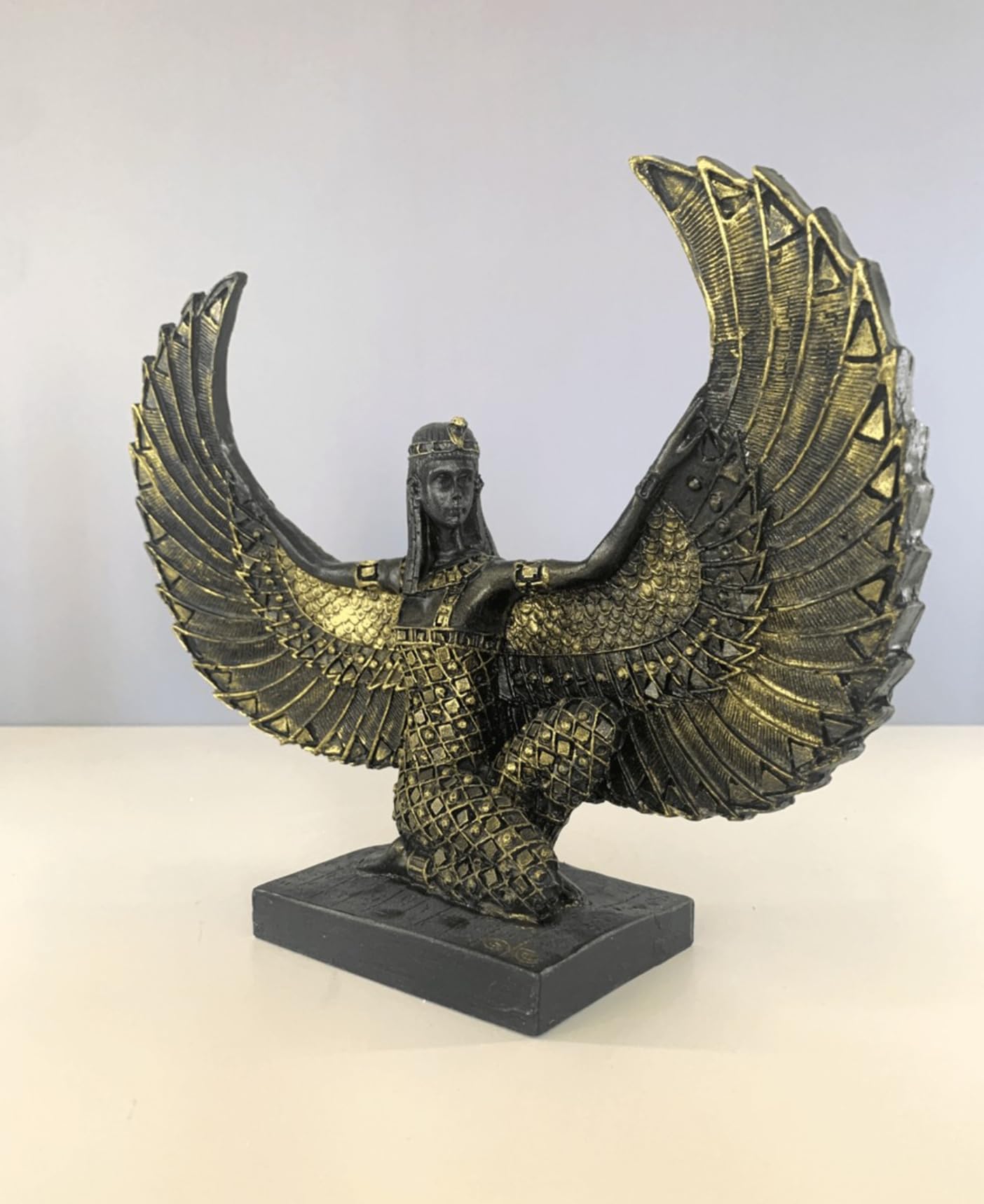 Egyptian Maat Statue with Open Wings, Ancient Egypt Maat Sculpture, Egyptian Winged Maat Figurine, Egyptian Mythology Statue of Maat, Maat Sculpture, Maat Statue, Maat Decor