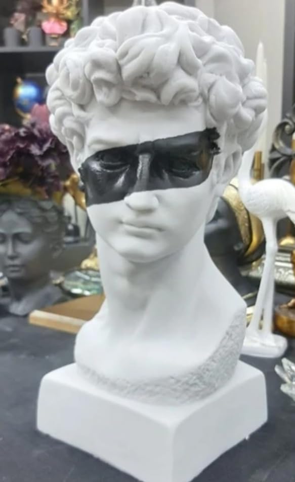 Klassische Büstenskulptur, David-Büstenkopf-Statue, Büstenstatue im Renaissance-Stil, klassische Kopfskulptur, David-Büstenskulptur, David-Büste, David-Büsten-Dekor, David-Skulptur
