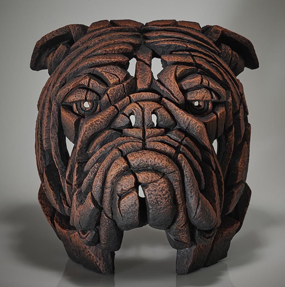 Abstract Bulldog Sculpture, Geometric Bulldog Head Statue, Bulldog Head Sculpture, Polyester Bulldog Wall or Shelf Sculpture, Bulldog Decor