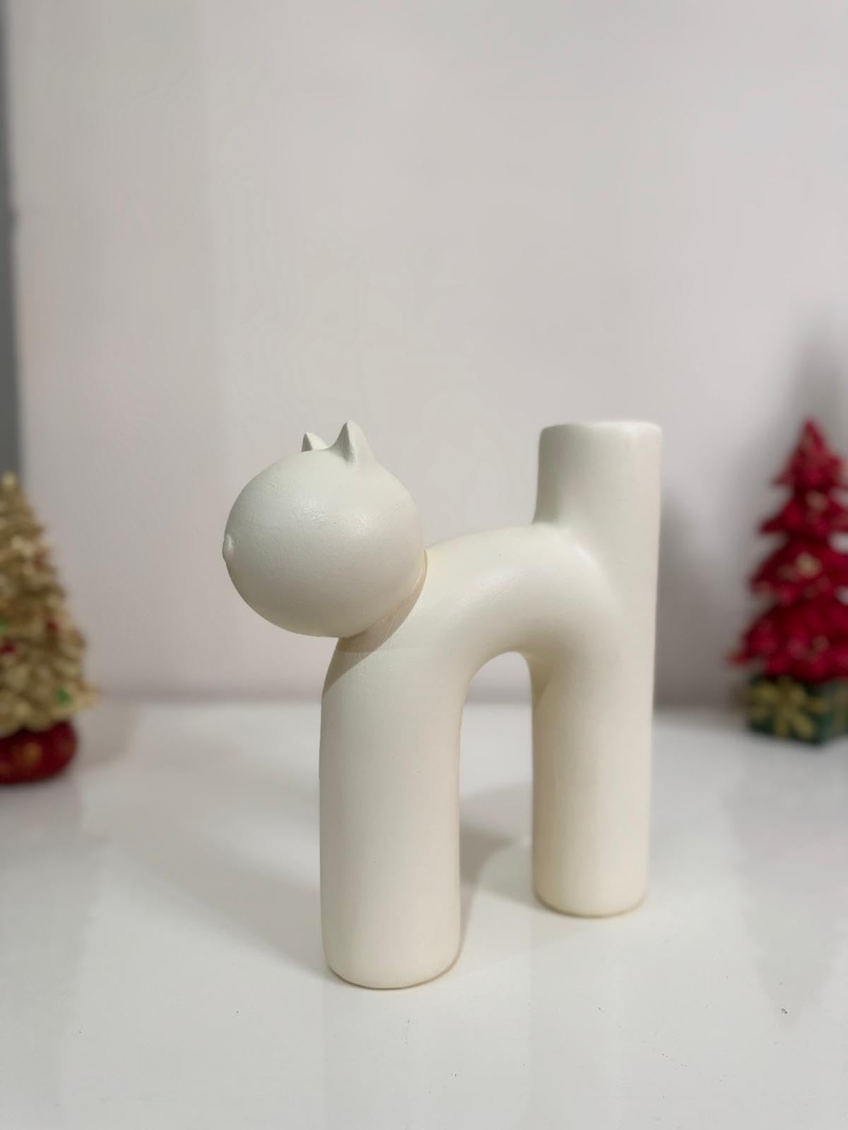 Süße Vase in Katzenform, Katzenvase für Blumen, Keramikvase, nordisches Kunstdekor, Geschenk für Zuhause, Geschenk für Katzenliebhaber, Keramik-Katzenvase, Katzenvase, Katzenförmige Vase, Blumenvase