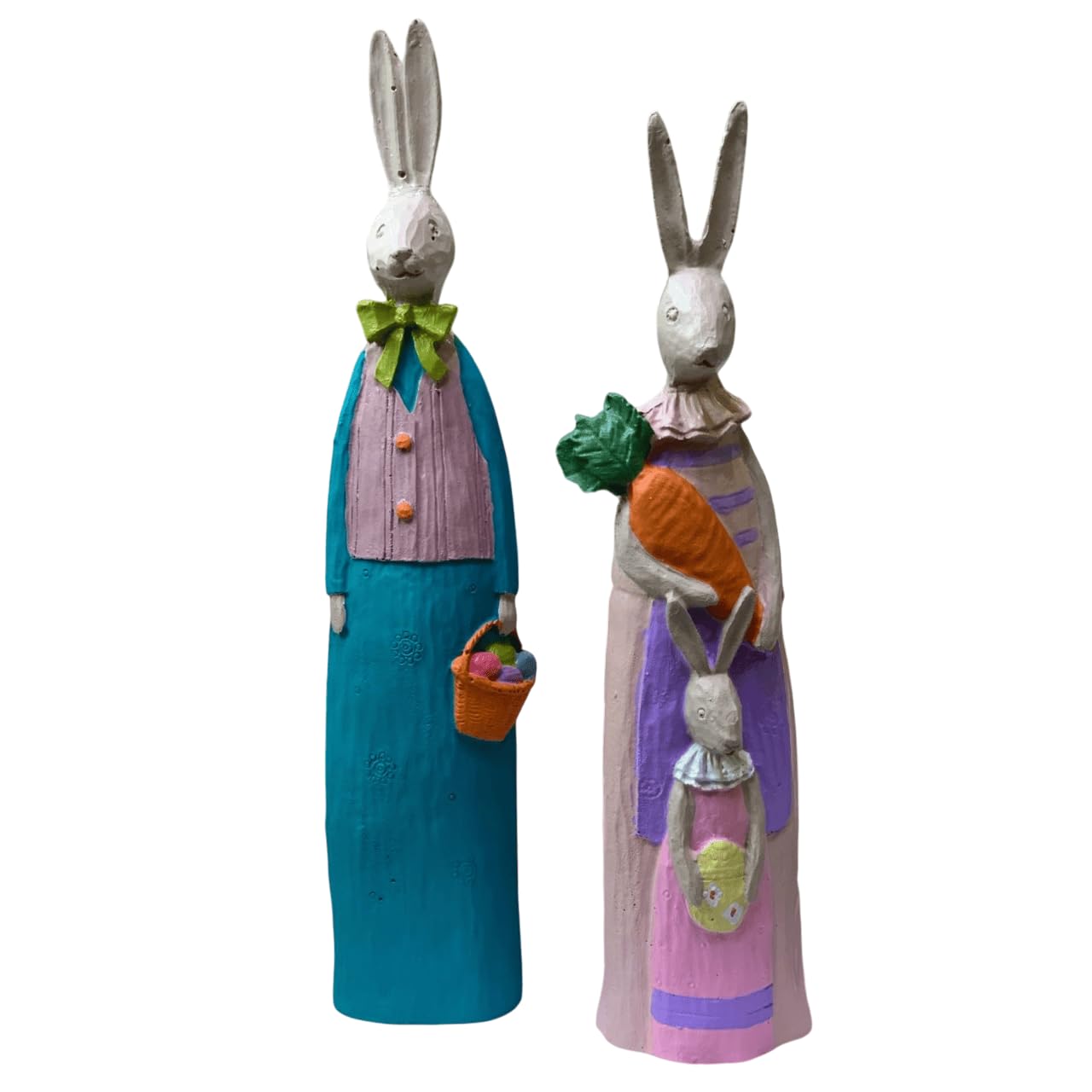 Easter Bunny Family Figurines, Easter Decoration Gift, Easter Bunny Figurines, Festive Rabbit Decor, Cute Bunny Couple, Seasonal Decor Gift