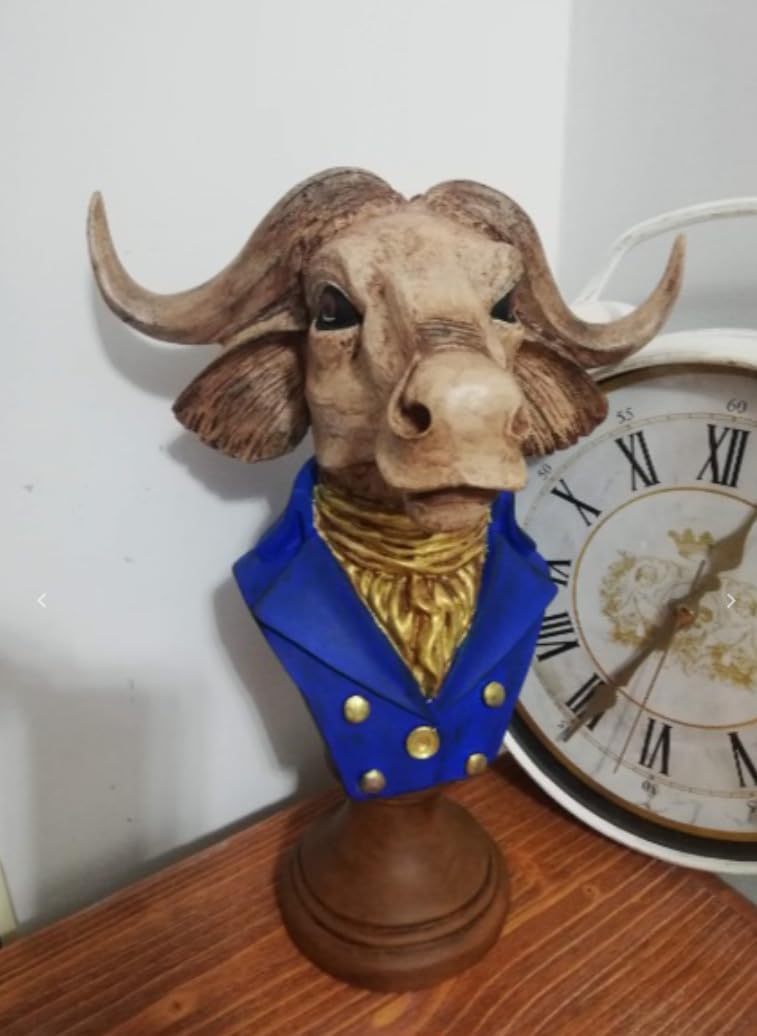 Buffalo Man Statue, Handmade Buffalo Sculpture, Buffalo Head Statue, Elegant Buffalo Head Sculpture, Buffalo Sculpture, Buffalo Man Decor, Buffalo Head Statue, Buffalo Head Sculpture