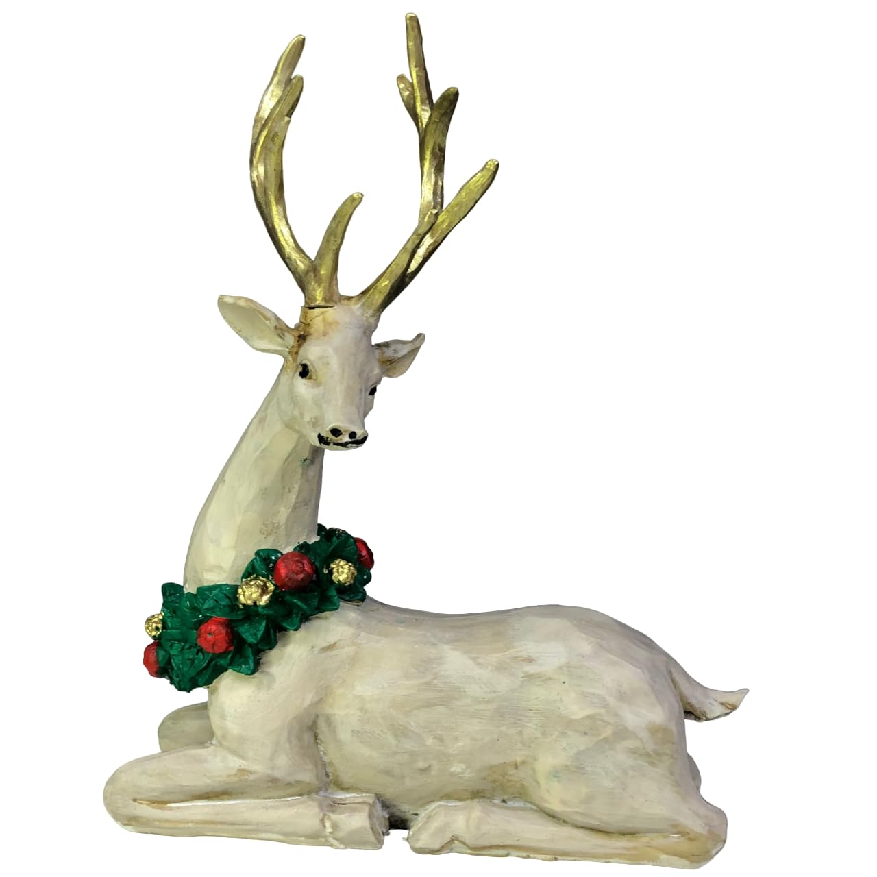 Christmas Deer Figurine, Winter Home Decor, Deer Ornament, Decorative Deer Figurine, Holiday Gift, Christmas Tabletop Decor, Deer Sculpture