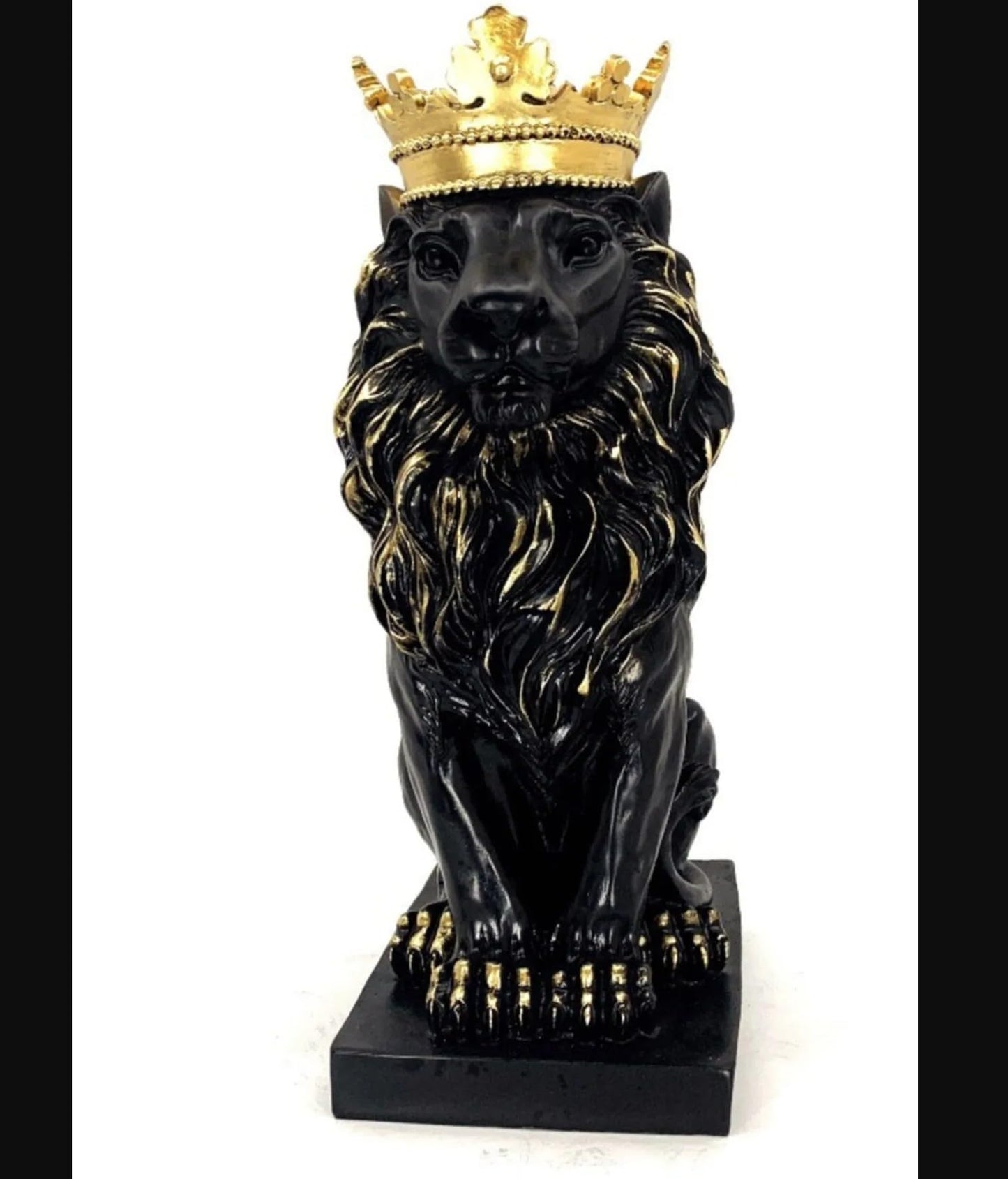 Regal Lion Statue With Crown, Crowned Lion Sculpture, Royal Jungle King Figurine, Royal Themed Home Decor, Lion Crown Figurine, Lion Crown Sculpture, Lion Crown Decor