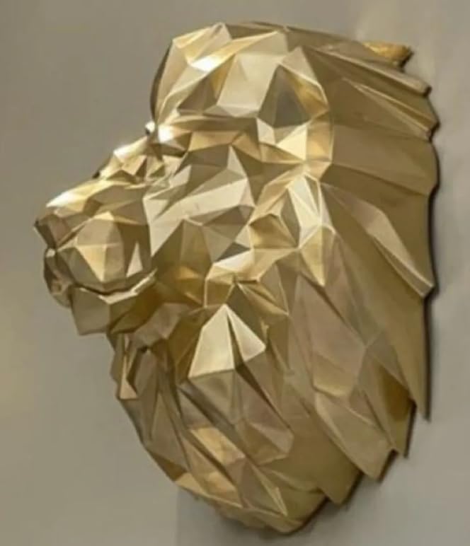 3D Lion Head Wall Sculpture, Geometric Lion Wall Art, Abstract Lion head Wall Decor, Lion Head Wall Decor, Lion Head Wall Sculpture, Lion Head Wall Statue, Lion Head Wall Decor