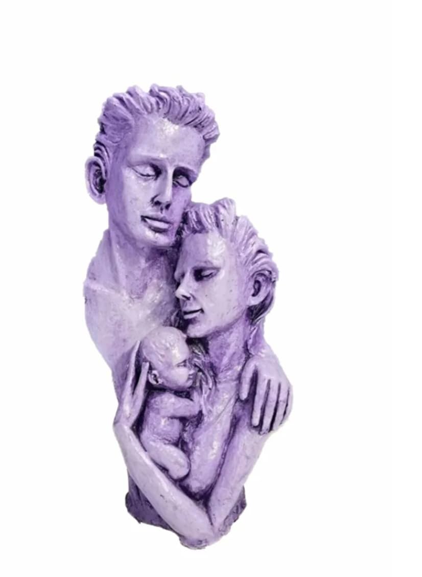 Modern Family Sculpture, Abstract Couple with Baby Statue, Family Love Statue, Couple with Baby Art, Polyester Family Statue, Family Decor