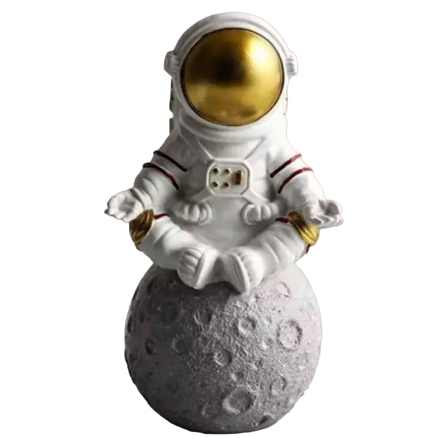 Astronaut On Moon Sculpture, Astronaut Figurine, Space-Themed Home Decor, Astronaut Ornament For Shelves, Unique Space Gifts, Space Decor, Astronaut Sculpture