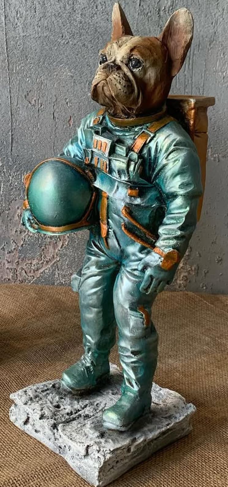 Astronaut BullDog Figurine, Dog In Spacesuit Statue, Space-Themed Bulldog Sculpture, Animal Astronaut Decor, Dog Lover Home Decor