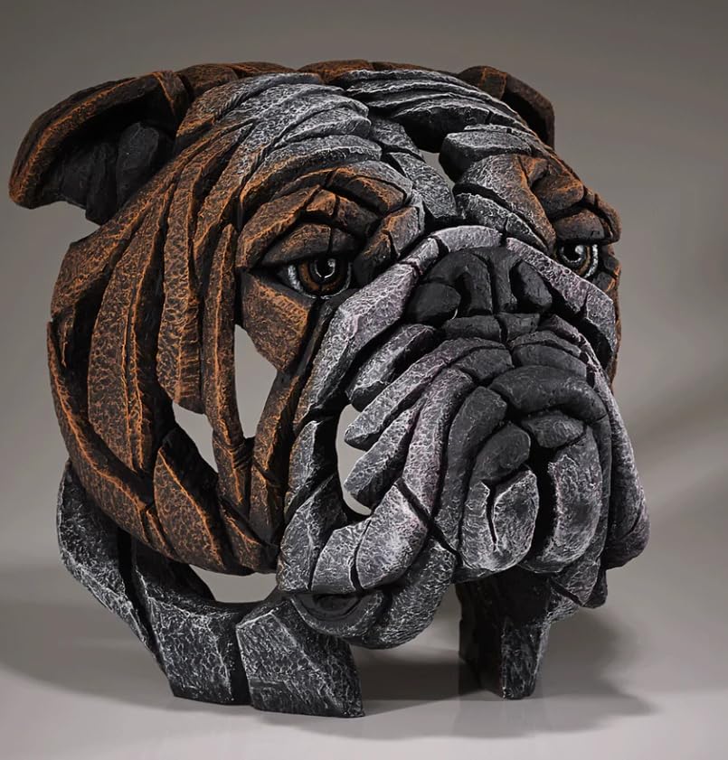 Abstract Bulldog Sculpture, Geometric Bulldog Head Statue, Bulldog Head Sculpture, Polyester Bulldog Wall or Shelf Sculpture, Bulldog Decor
