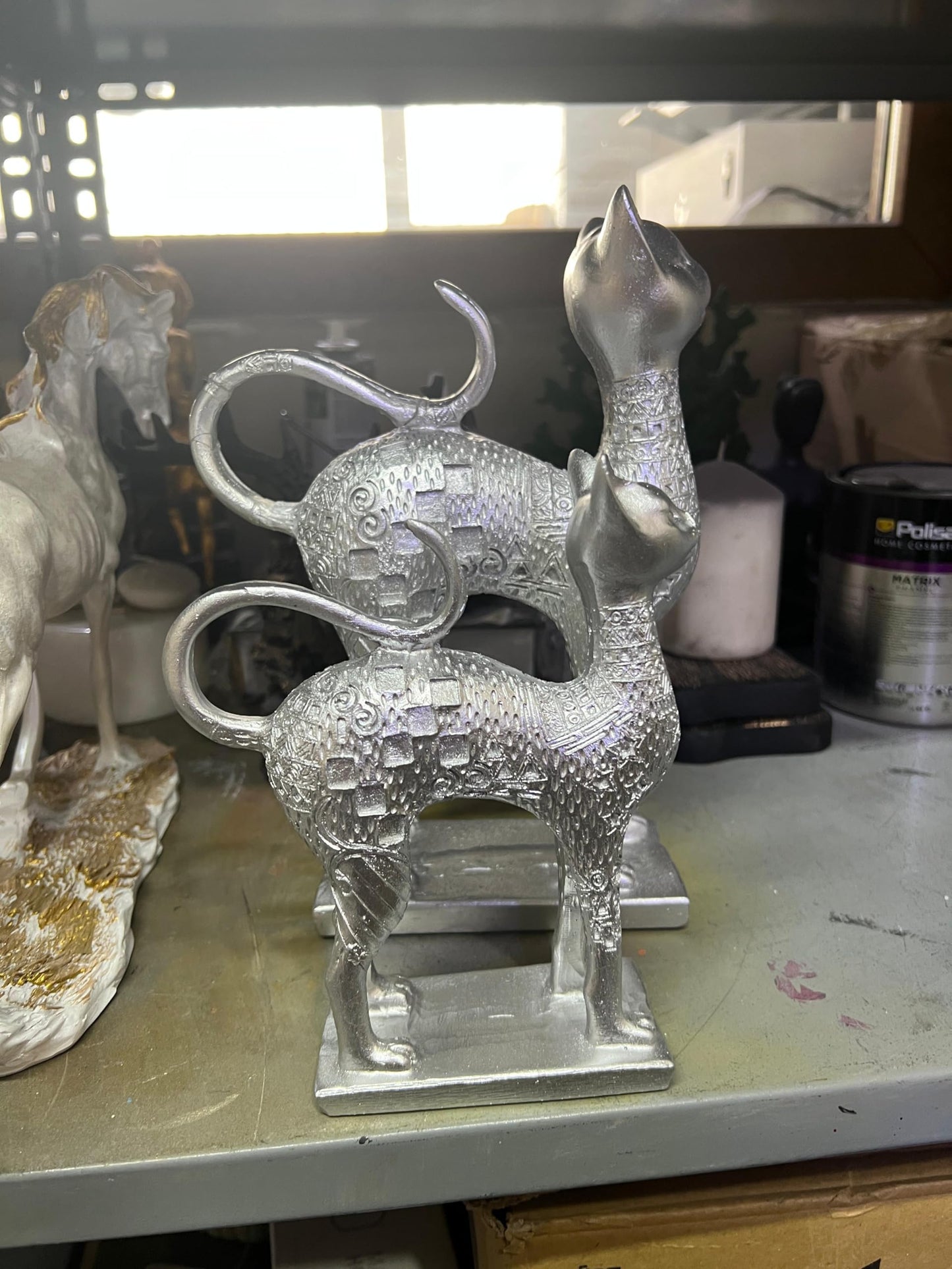 Egyptian Style Cat Figurine Set, Ancient Egyptian Statue, Cat Lovers Gift, Ancient Cat Statue, Egyptian Home Decor, Cat Sculpture, Cat Decor, Cat Sculpture, Cat Statue