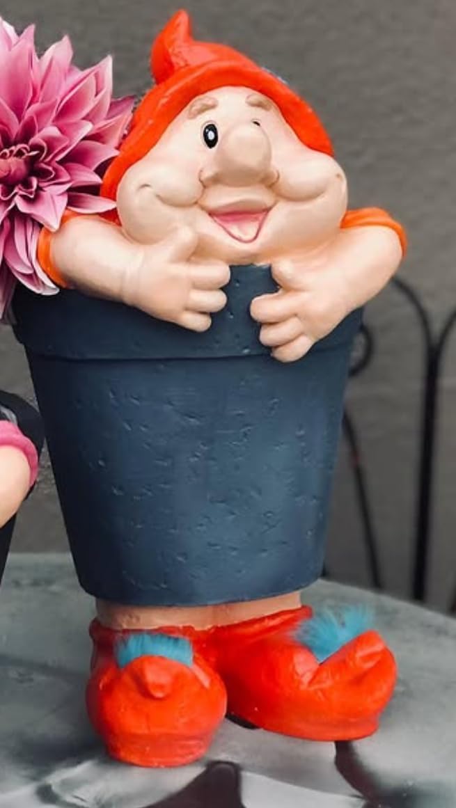 Large Gnome Flower Pot For Garden, Modern Home Garden Plant Pot, Large Polyester Flowerpot, Garden Gnome Decor, Garden Gnome Vase, Gnome Vase, Polyester Flowerpot, Gnome Flowerpot