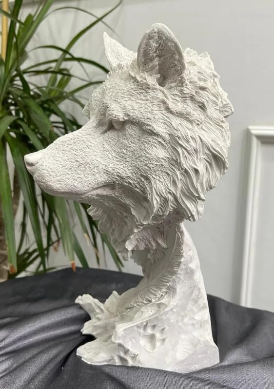 Wolf Head Sculpture, Wolf Lover Gift, Rustic Wolf Home Decor, Wolf Bust, Wildlife Lover Gift, Polyester Wolf Statue, Gothic Wolf Figurine, Wolf Head Statue, Wolf Head Decor
