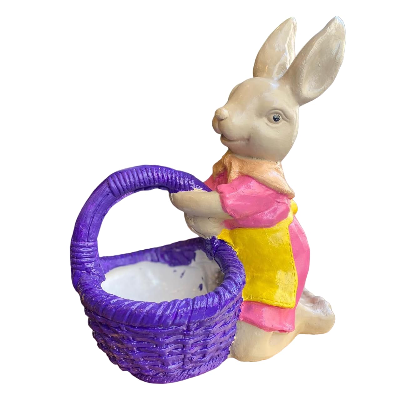 Cute Bunny Figurine with Basket, Rabbit Figurine with Basket, Easter Rabbit Sculpture, Easter Bunny Gift Idea, Easter Bunny Sculpture, Easter Bunny Figurine, Easter Rabbit Figurine