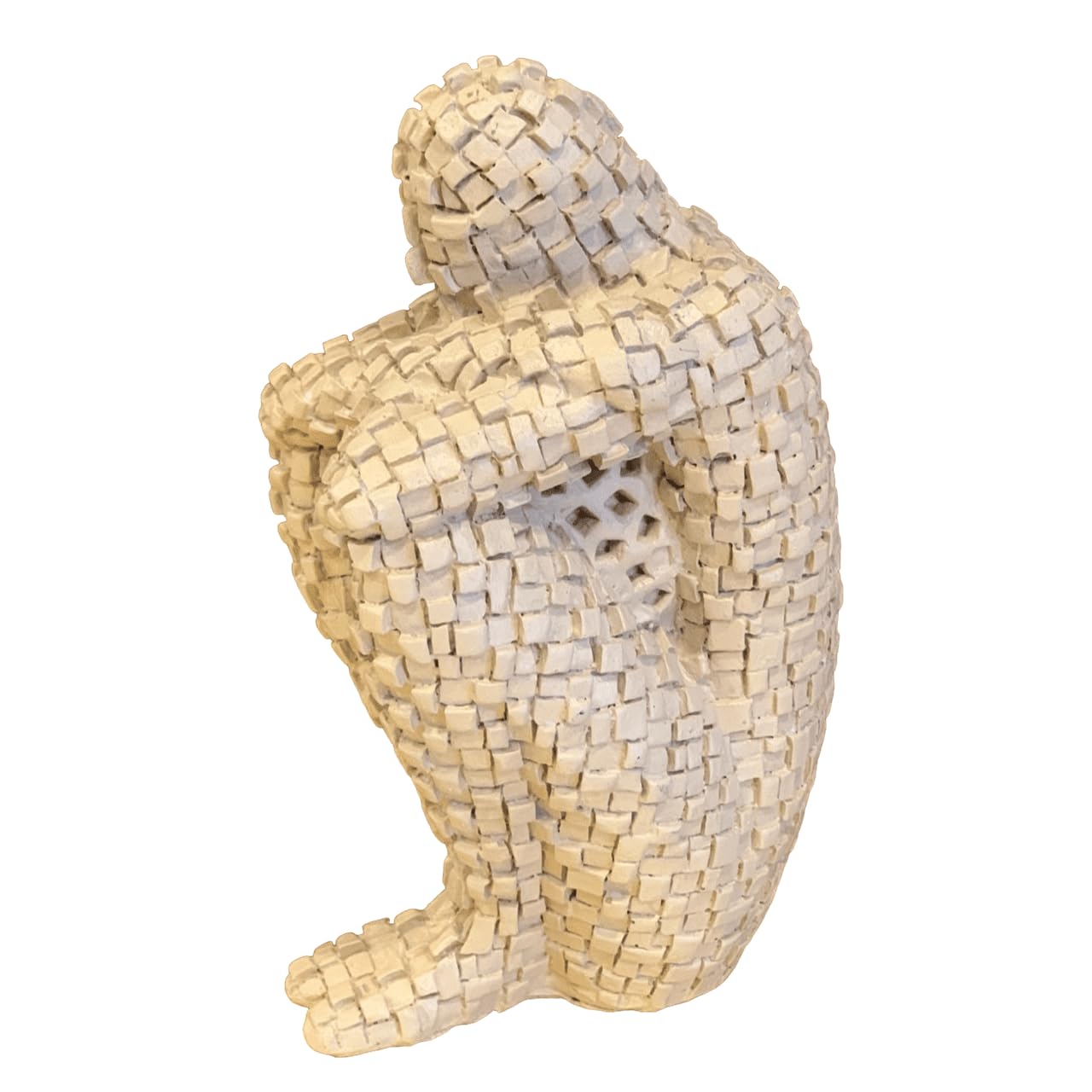Abstrakte denkende menschliche Figur Skulptur, nordische abstrakte Denkerstatue, gewebte Musterkunststatue, abstrakte menschliche Skulptur, moderne menschliche Figur, menschliches Dekor