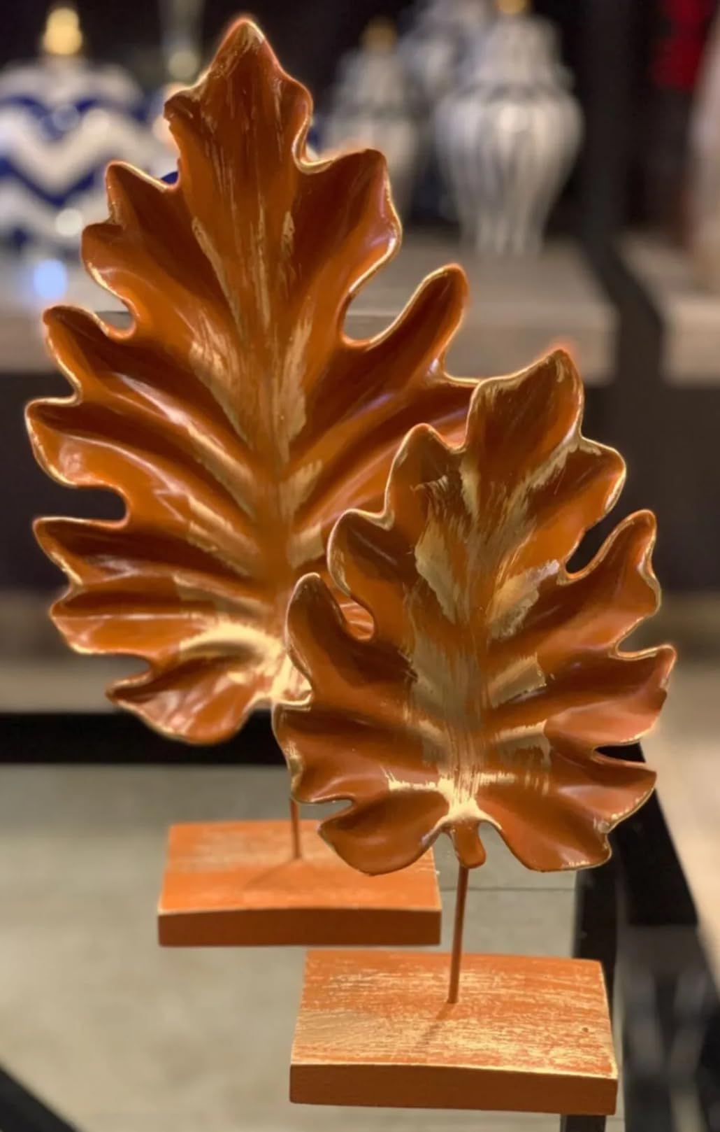 Decorative Leaf Figurine Set, Modern Leaf Sculpture, Nature Inspired Leaf Decor, Leaf Statues for Shelf, Leaf Home Decoration, Leaf Decor, Leaf Sculpture, Leaf Statue