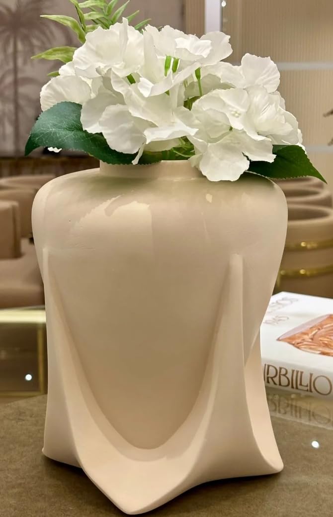 Modern Ceramic Vases Set of 2 or Single Piece, Unique Art Pottery Vase for Table or Shelf Display, Ceramic Modern Vase, Tall Modern Pottery