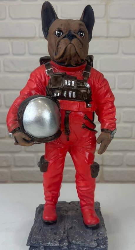 Astronaut BullDog Figurine, Dog In Spacesuit Statue, Space-Themed Bulldog Sculpture, Animal Astronaut Decor, Dog Lover Home Decor