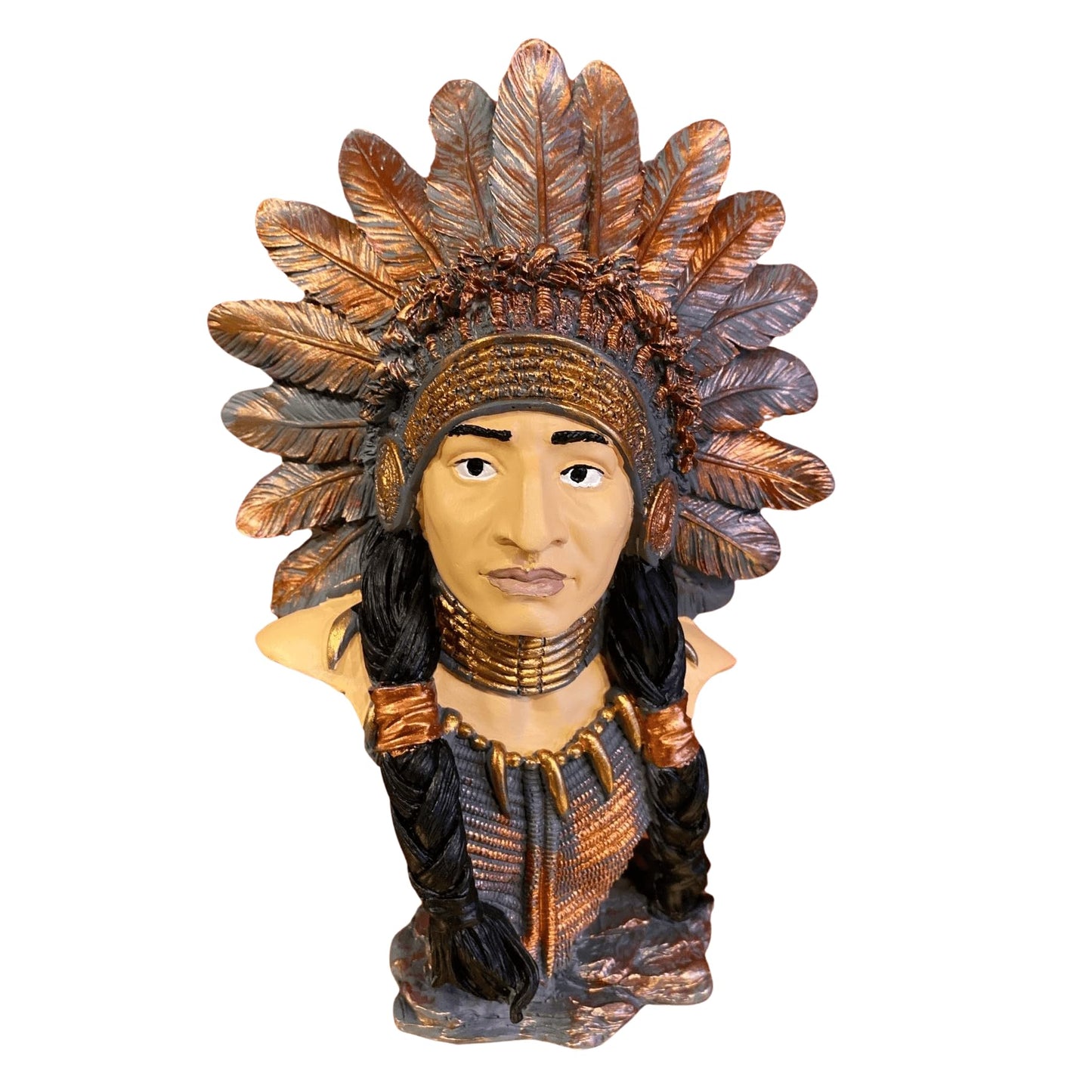 Native American Chief Bust, Tribal Warrior Sculpture, Native American Chief, Western Decor, Indian Chief Bust, Polyester Chief Sculpture, Indian Chief Decor, Indian Chief Sculpture