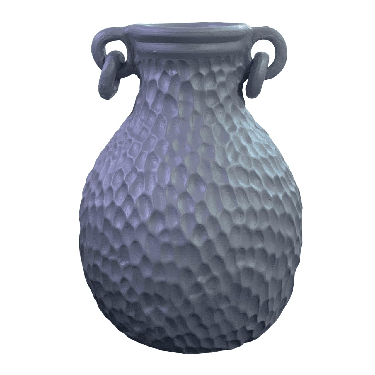 Textured Decorative Vase with Handles, Modern Rustic Vase, Unique Honeycomb Pattern Vase, Honeycomb Pattern Vase, Loop Handle Vase