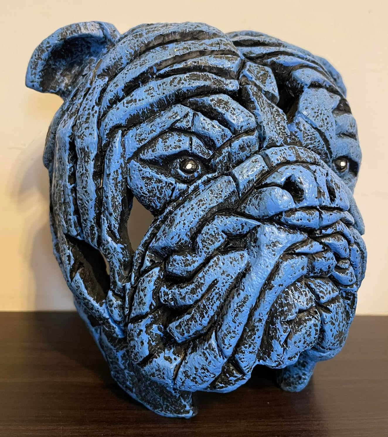 Abstract Bulldog Sculpture, Geometric Bulldog Head Statue, Bulldog Head Sculpture, Polyester Bulldog Wall or Shelf Sculpture, Bulldog Decor