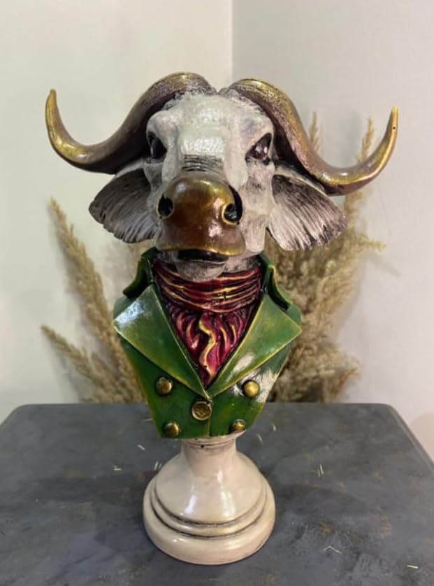 Buffalo Man Statue, Handmade Buffalo Sculpture, Buffalo Head Statue, Elegant Buffalo Head Sculpture, Buffalo Sculpture, Buffalo Man Decor, Buffalo Head Statue, Buffalo Head Sculpture