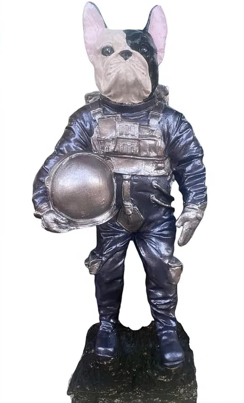 Astronaut BullDog Figurine, Dog In Spacesuit Statue, Space-Themed Bulldog Sculpture, Animal Astronaut Decor, Dog Lover Home Decor