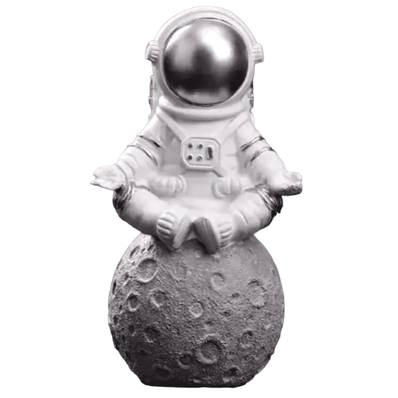 Astronaut On Moon Sculpture, Astronaut Figurine, Space-Themed Home Decor, Astronaut Ornament For Shelves, Unique Space Gifts, Space Decor, Astronaut Sculpture