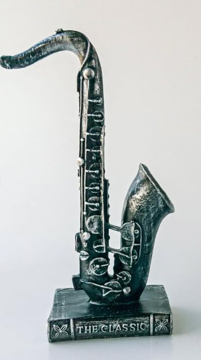 Saxophone Decor Statue, Jazz Music Decor, Saxophone Sculpture, Music Lover Gift, Jazz Home Decor, Saxophone Bookends, Musician Desk Decor
